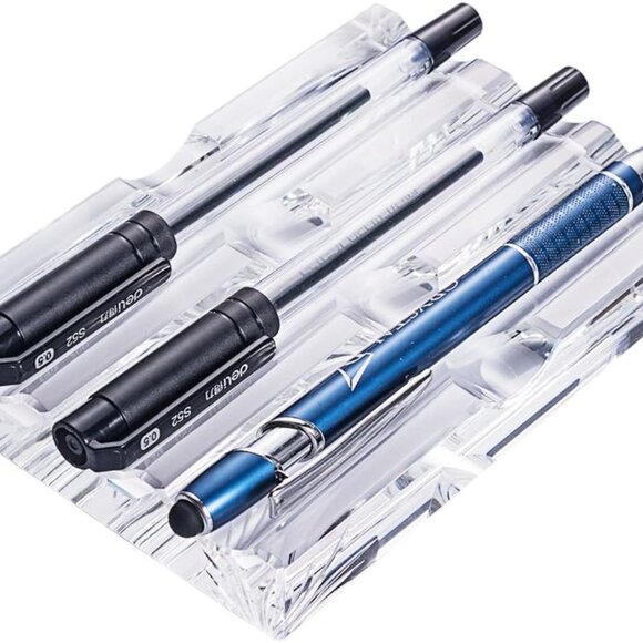 Office Supplies Crystal Fountain Pen Holder Desktop Organizer - Picture 1 of 5